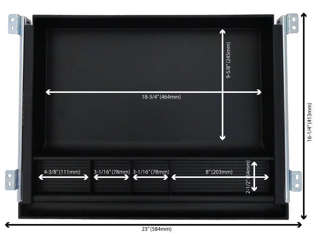 Underdesk Pencil Drawer 23 Inch Wide Black Y842