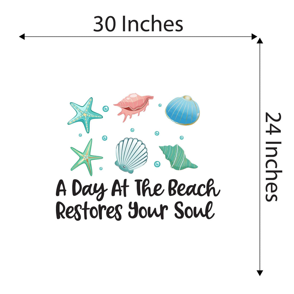 Beach Coast Seashore Sand Shipwreck Beach House Crab Surfing Boogie Board Bedroom Wall Decal Sticker - 30 In X 24 In L27872