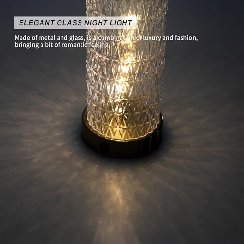 Modern Table Lamps Set of 2 Gold with Crystal Nightlight L38903