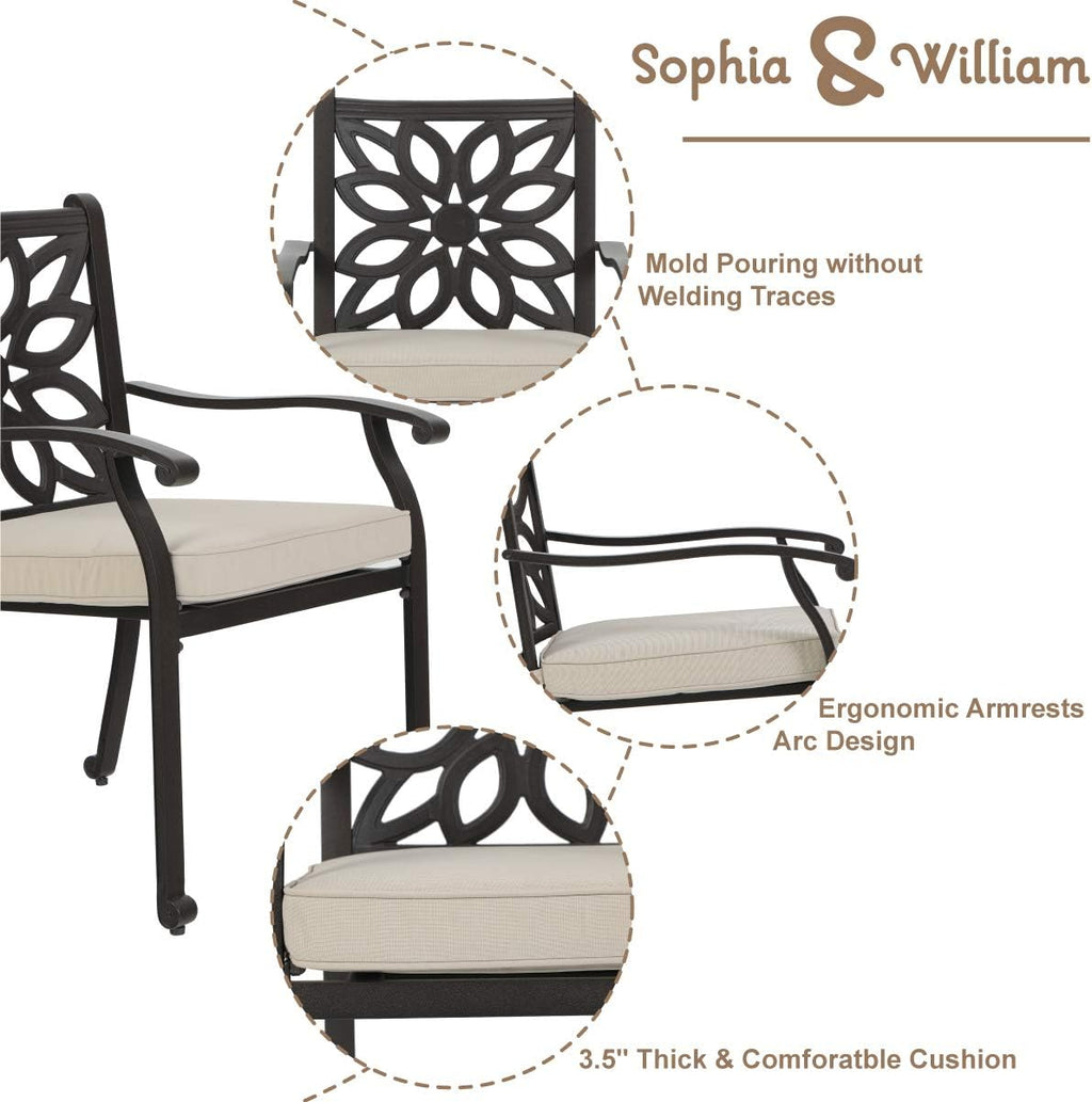 3 Pieces Cast Aluminum Bistro Bar Set with 2 Chairs and 1 Round Table, Antique Bronze G9046