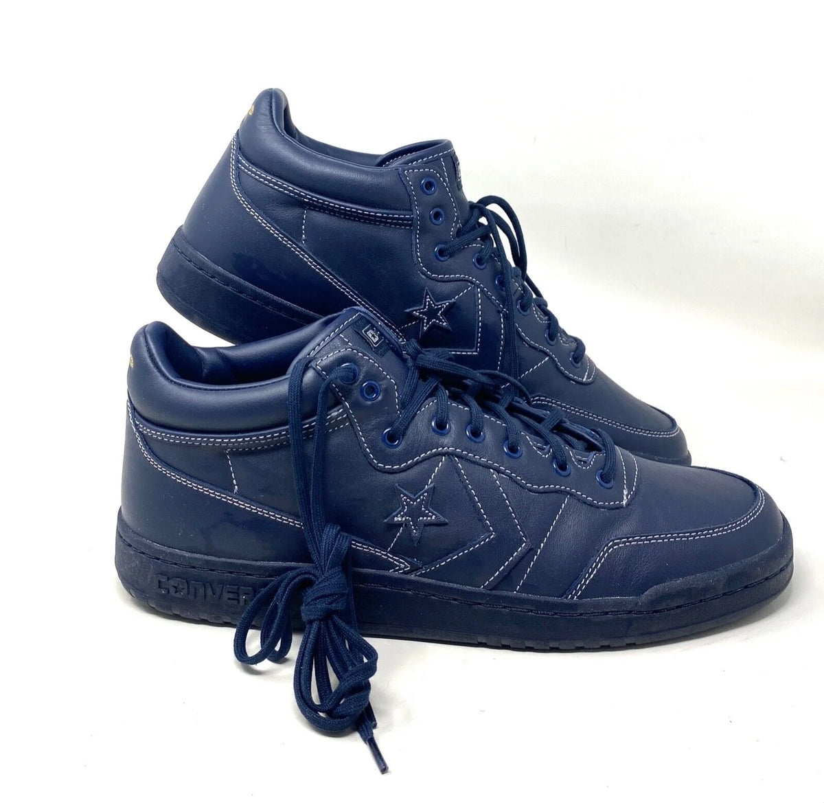 Navy Leather Mid Skate Shoes G10744