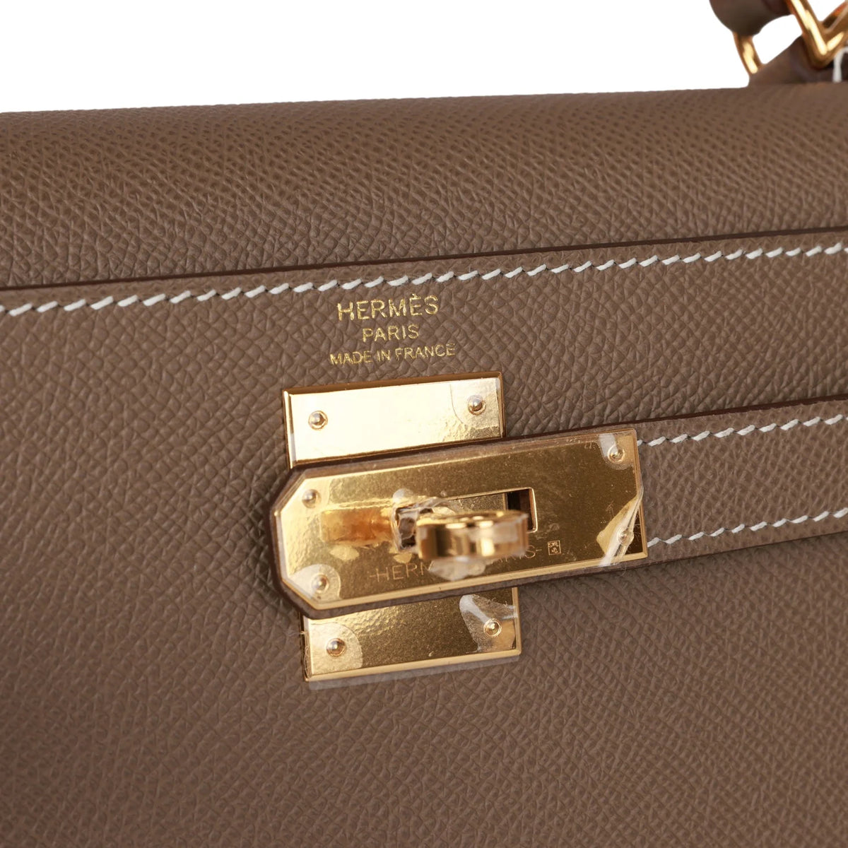 Kelly 28 Etoupe Epsom Handbag J7460
