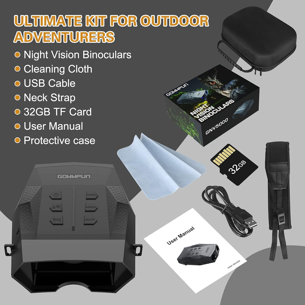 Digital Infrared Night Vision Binoculars with 32GB Memory Card U170
