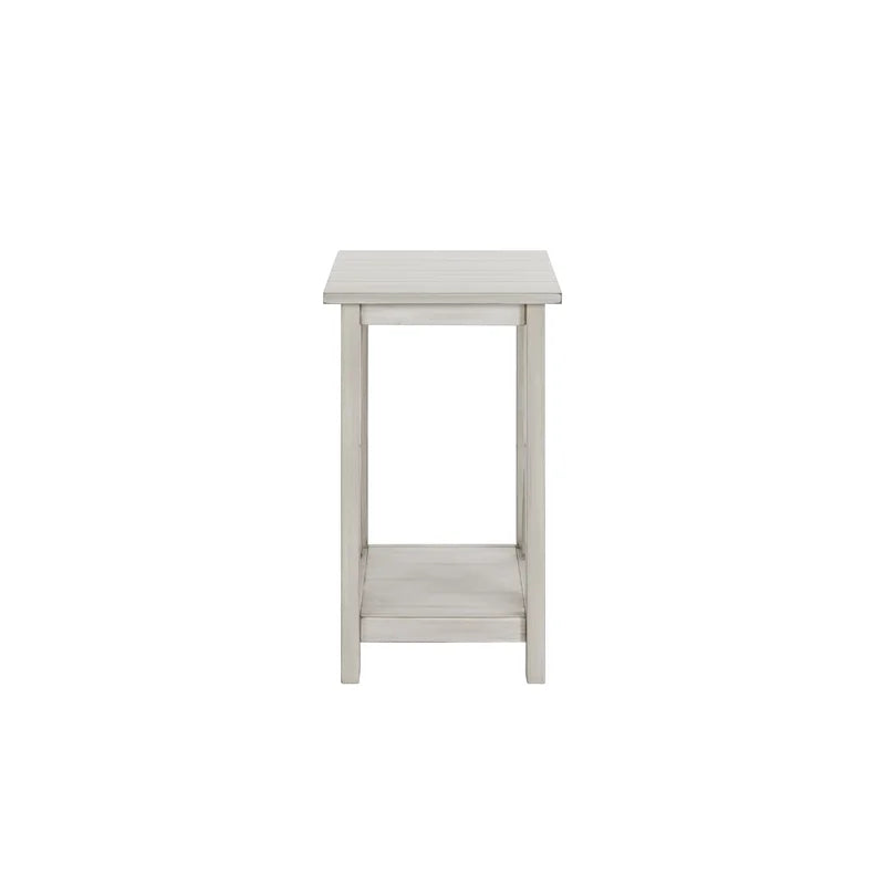 Antique White Wood Side Table O280
