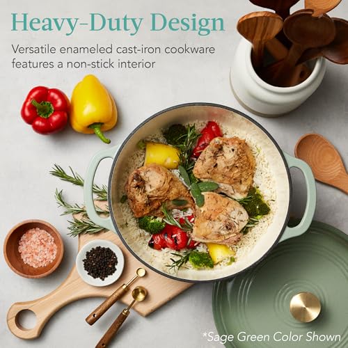 7.5 Quart Enamel Cast-Iron Round Dutch Oven J60741