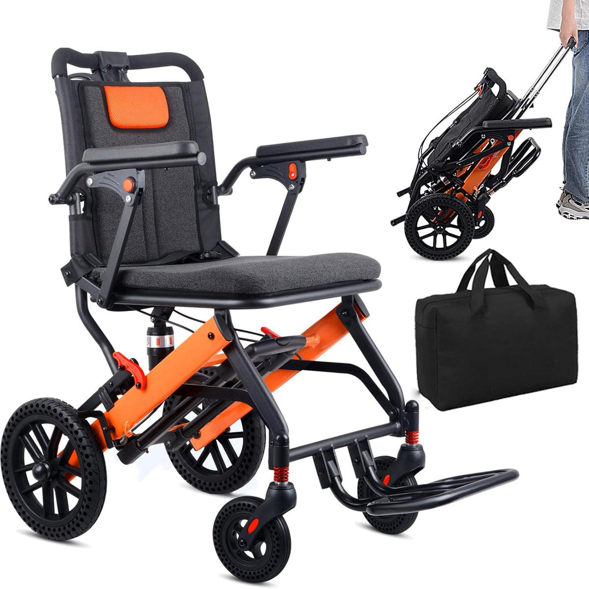 Lightweight Transport Wheelchair with Safety Belt Q867482