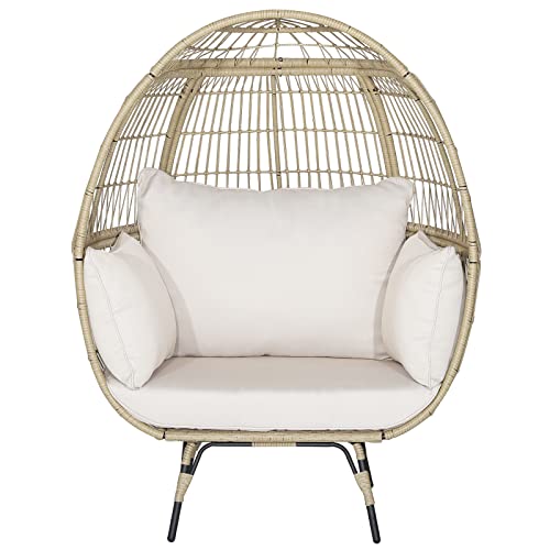 Oversized Wicker Egg Chair with 4 Cushions T12457