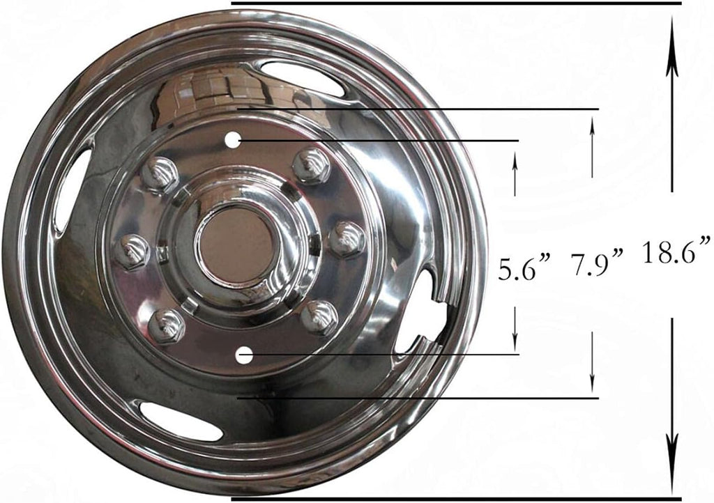 17inch Polished Stainless Steel 8 Lug Wheel Simulators N3576