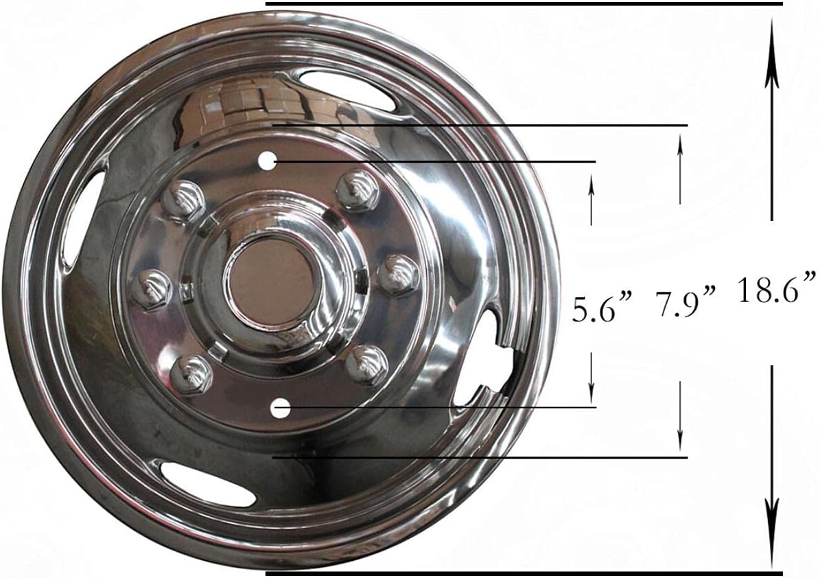 17inch Polished Stainless Steel 8 Lug Wheel Simulators N3576