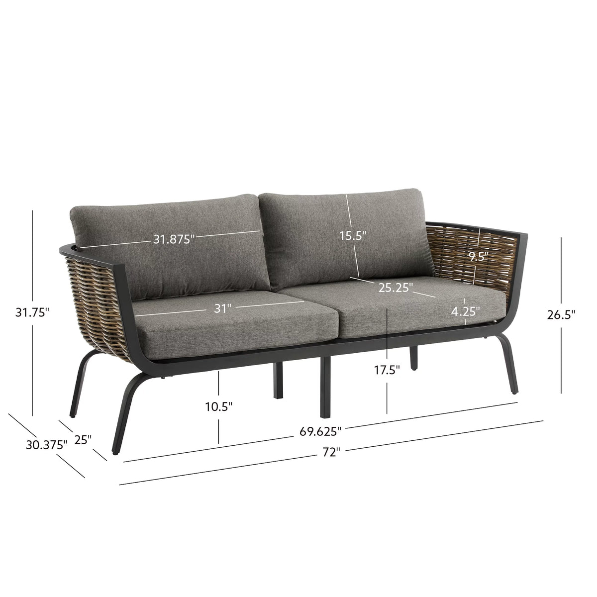 Black Outdoor Loveseat I71560