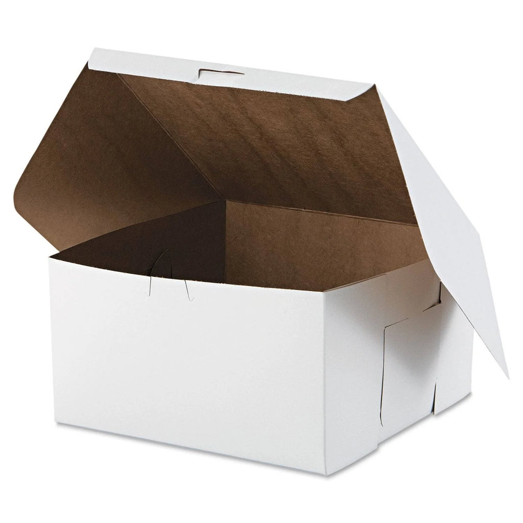 White 10W x 10D x 5 1/2H Bakery Boxes 100/Carton E91680