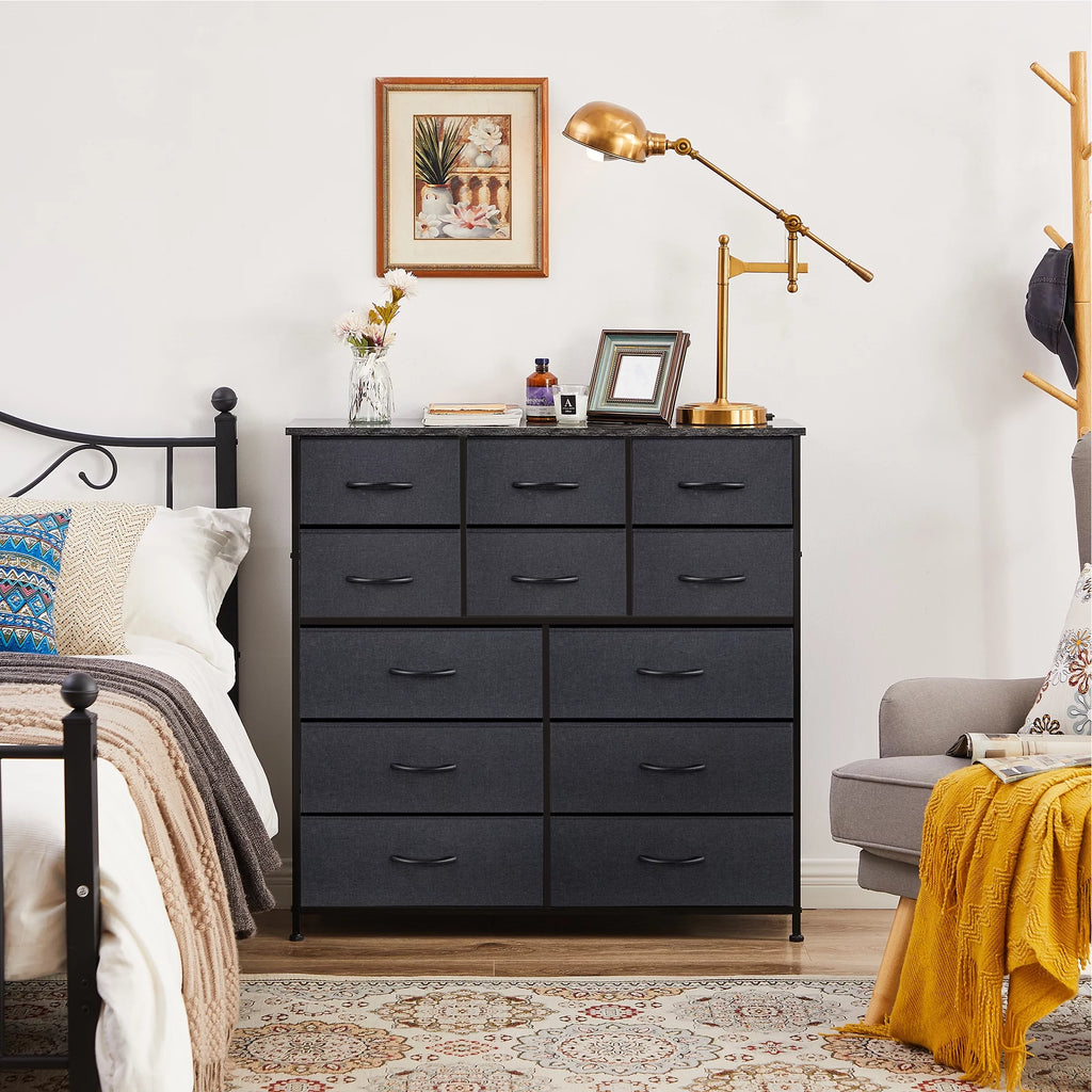 Black Gray 12 Drawer Dresser Tower Unit R909158