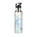 Blue Green Marble Stainless Steel Insulated Water Bottle with Straw Lid W424