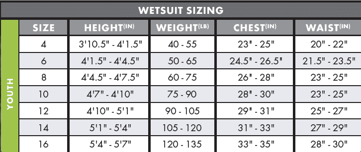 Youth 3/2mm Back Zip Full Wetsuit B3832