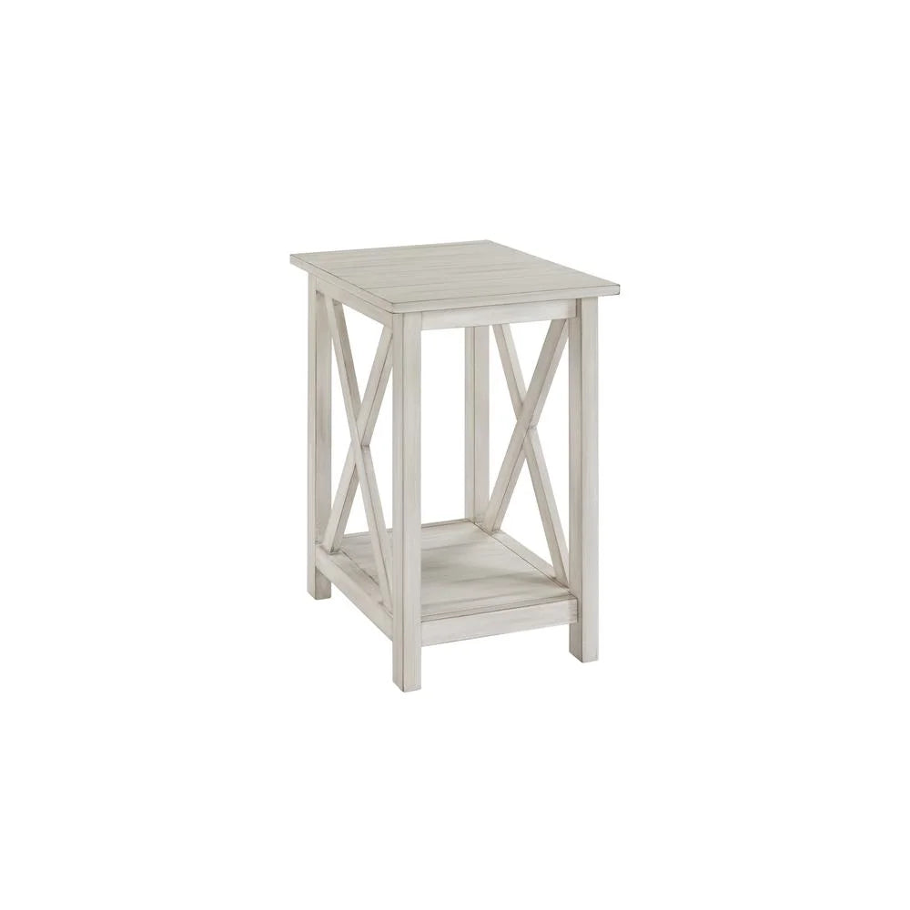 Antique White Wood Side Table O280