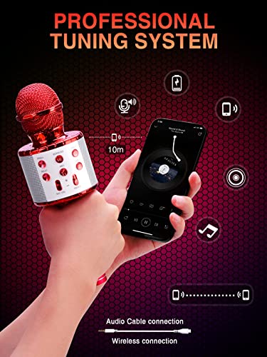 4 in 1 Wireless Karaoke Microphone with LED Lights G765022