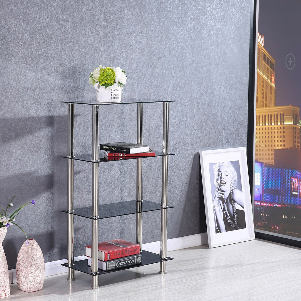 Glass 4 Tier Shelves Bookcase P771