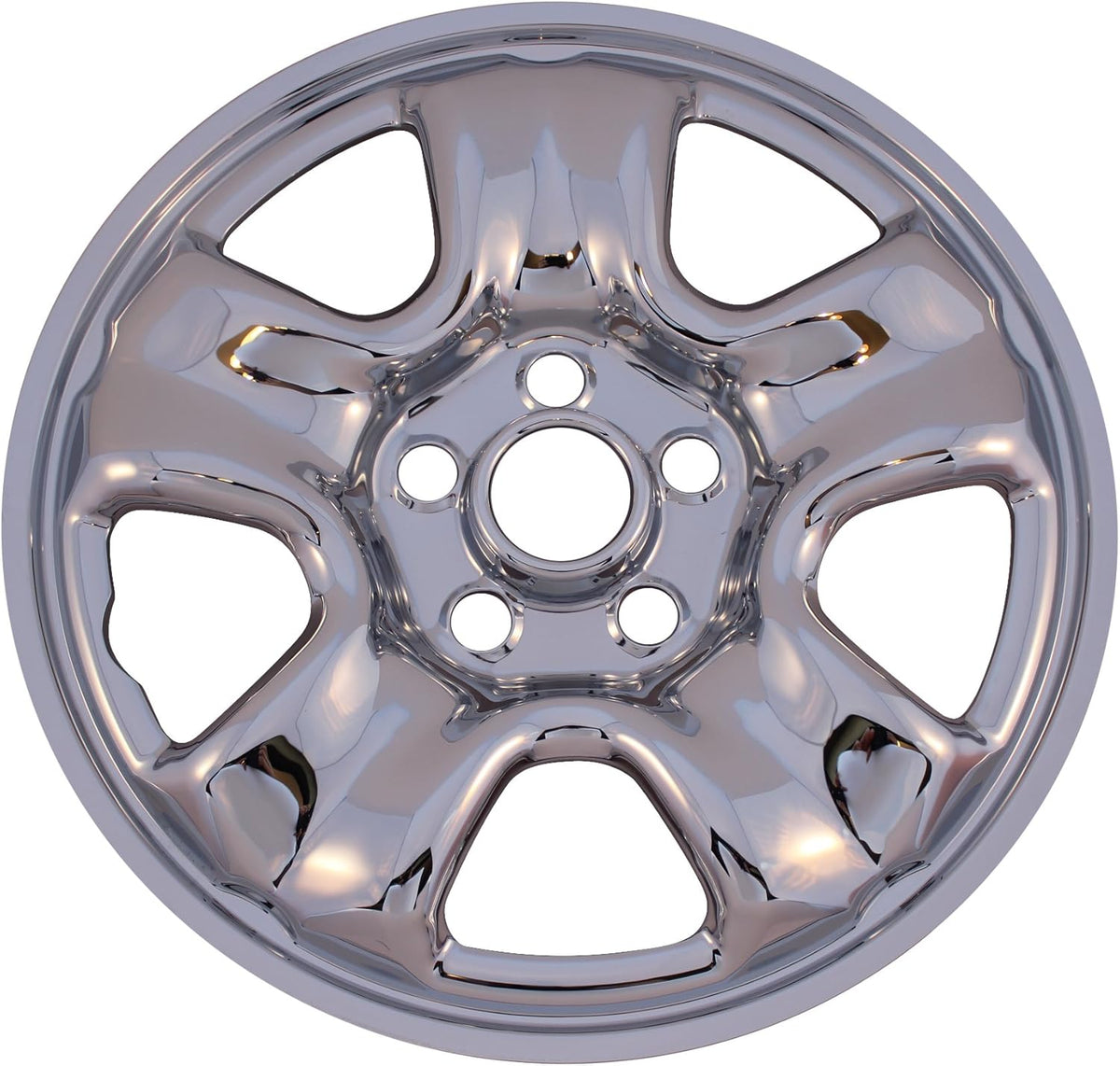 Chrome 5 Spoke Steel Rim Wheel Skin Hub Caps Set of 4 I229