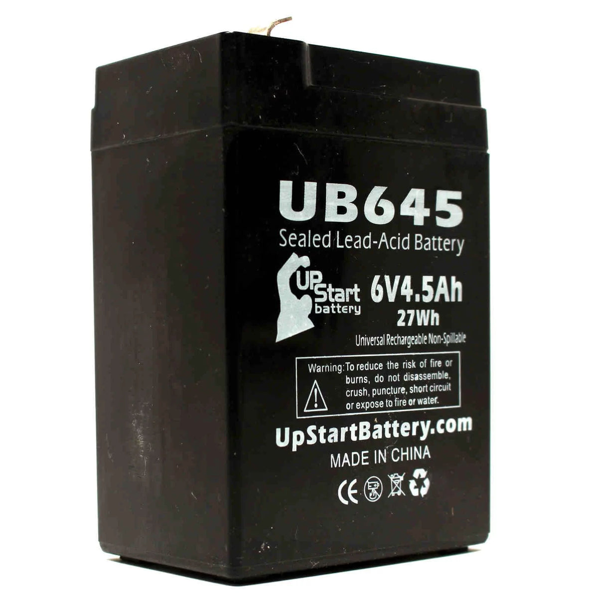 2x Pack 6V 4.5Ah Sealed Lead Acid Battery with F1 to F2 Terminal Adapters X326051