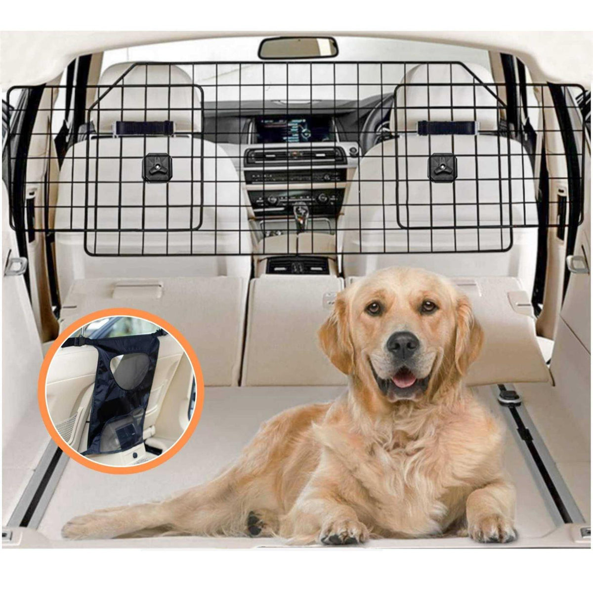 Adjustable Dog Car Barrier with Guard Mesh U691892