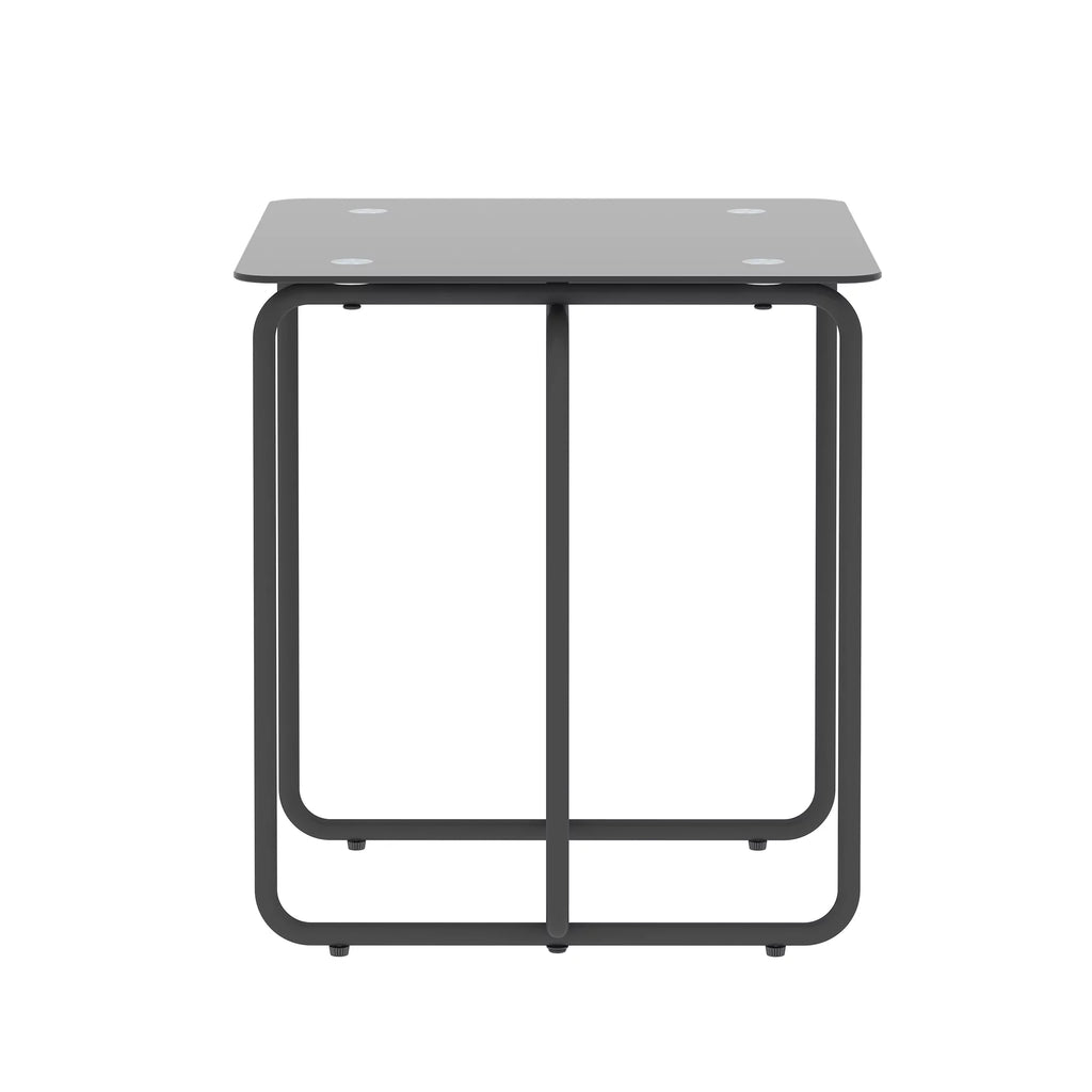 Modern Tempered Glass Coffee Table, Black O49145