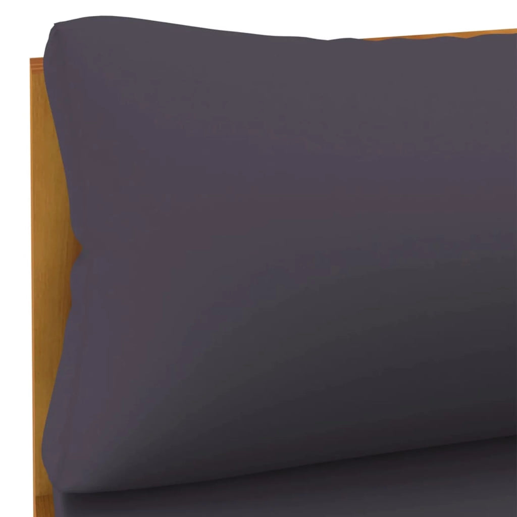 Dark Gray Cushion Acacia Wood Sectional Middle Sofa T601