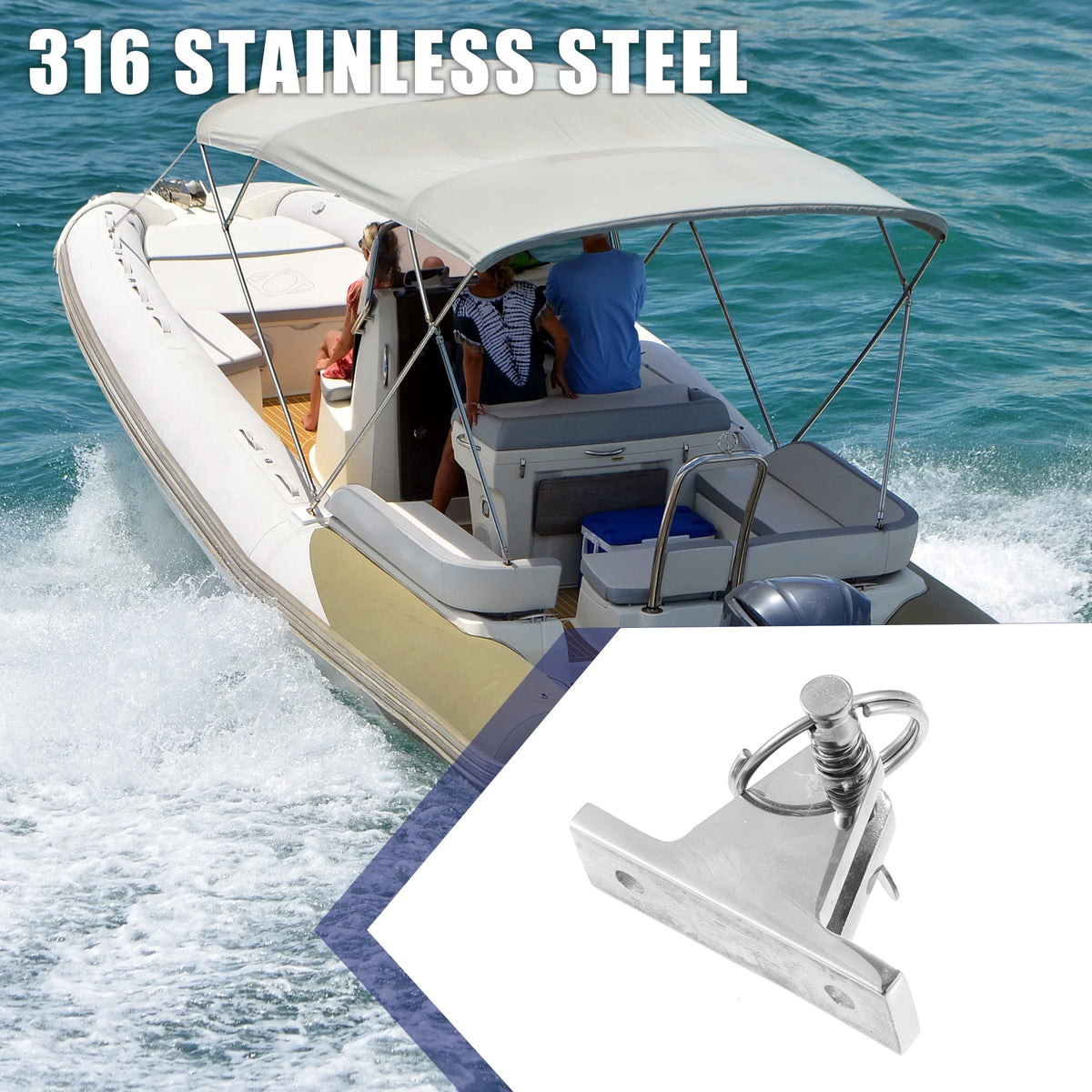 4Pcs Stainless Steel Deck Hinge with Pin Ring A222219