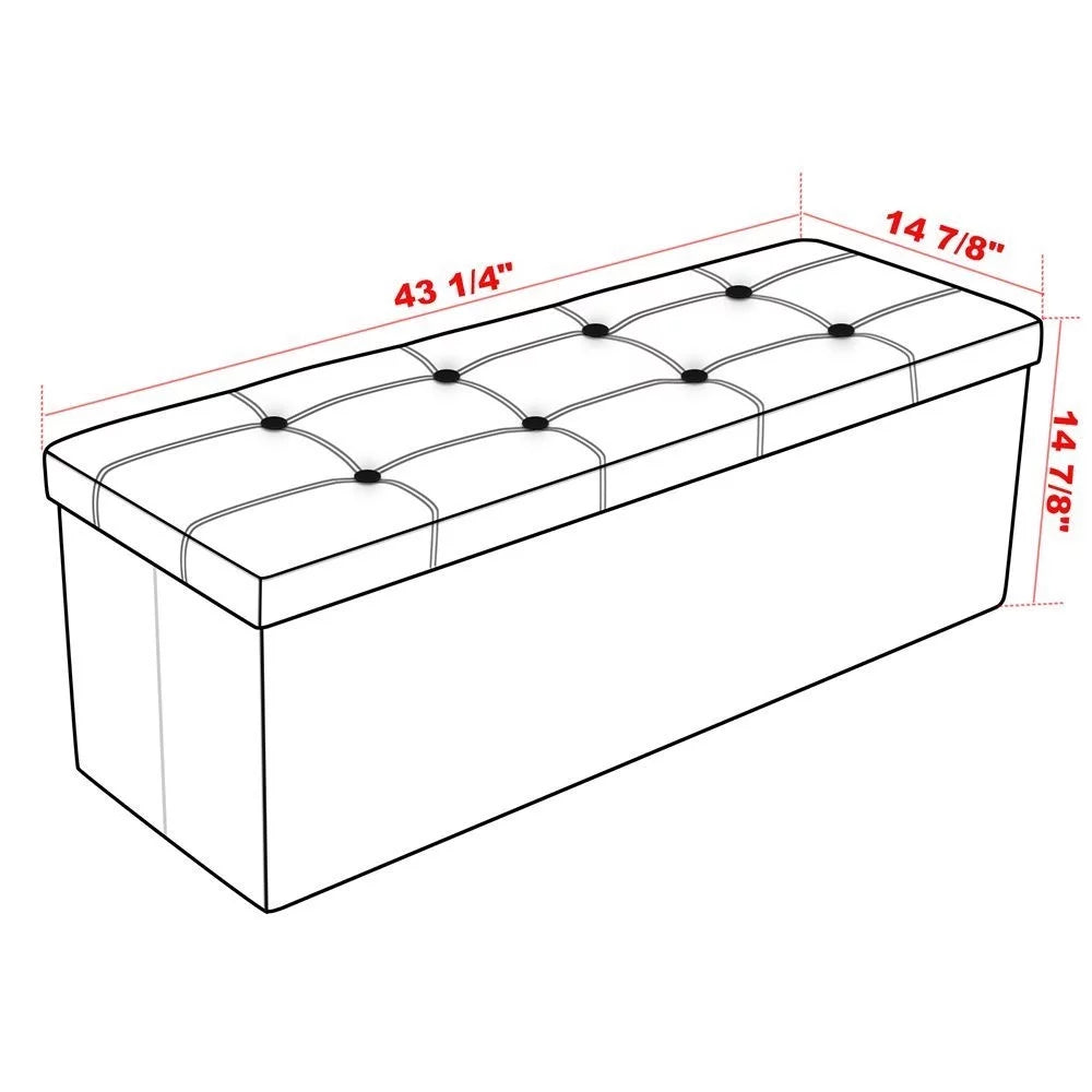 Faux Leather Storage Ottoman Bench W944025