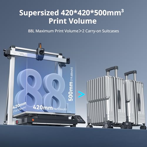 3D Printer with Multi Color Printing, 420x420x500mm Build Volume, Auto Leveling D860799