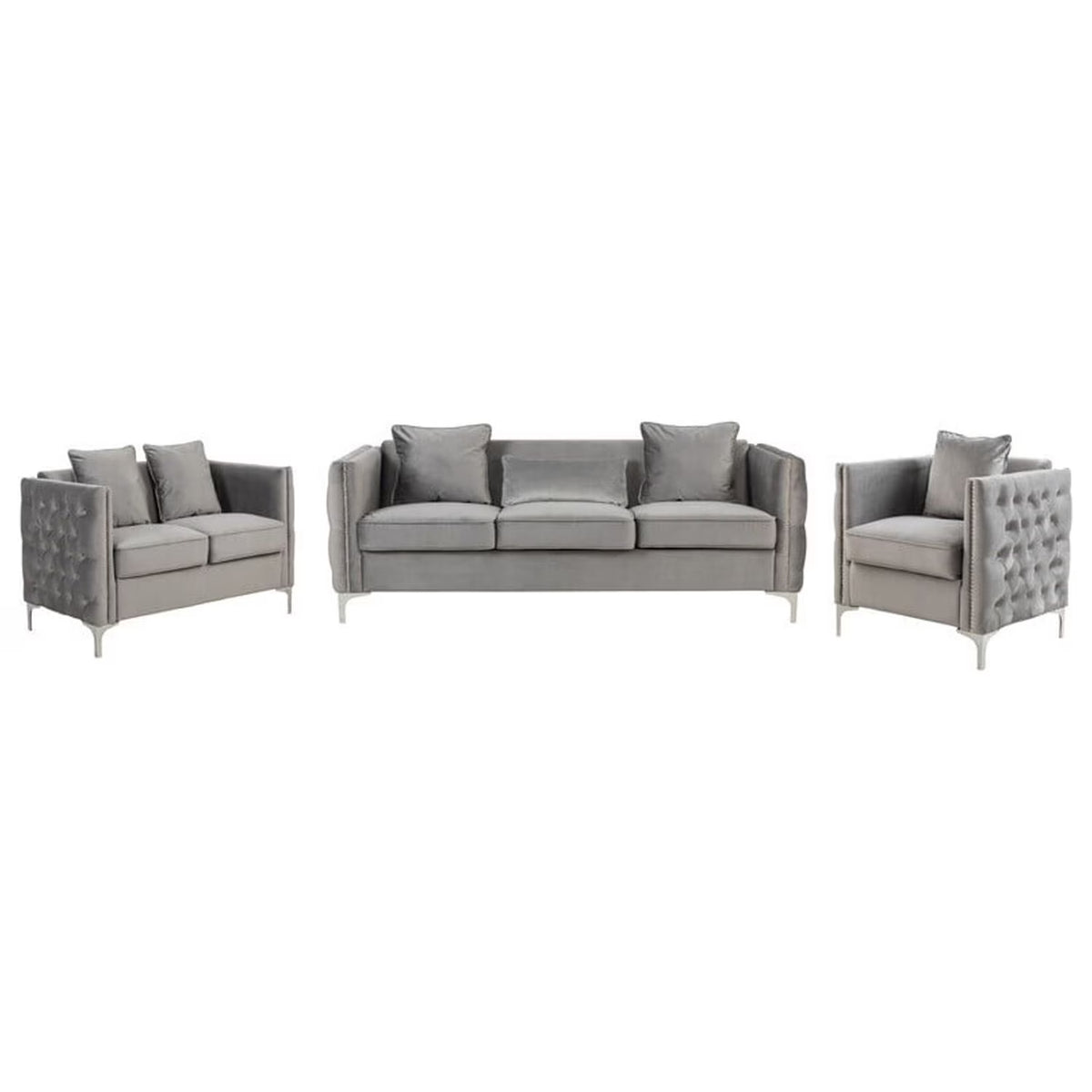 Pink Velvet Sofa Loveseat Chair Set X438