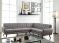 Light Gray Linen Sectional Sofa I747
