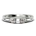 1.00 Carat Baguette Cut Diamond Moissanite Engagement Ring in 10k Solid White Gold G1111