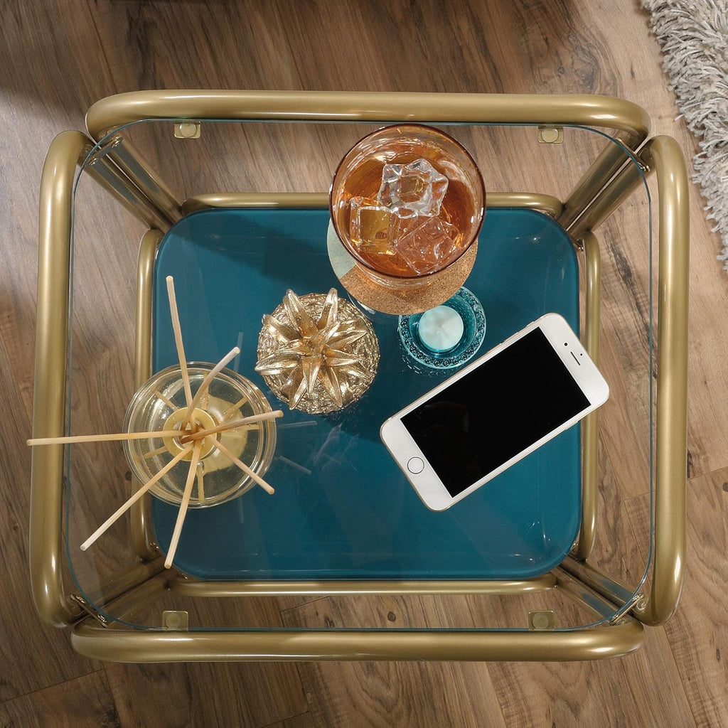 End Table Satin Gold Finish W4373