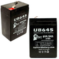 2x Pack 6V 4.5Ah Sealed Lead Acid Battery with F1 to F2 Terminal Adapters X326051