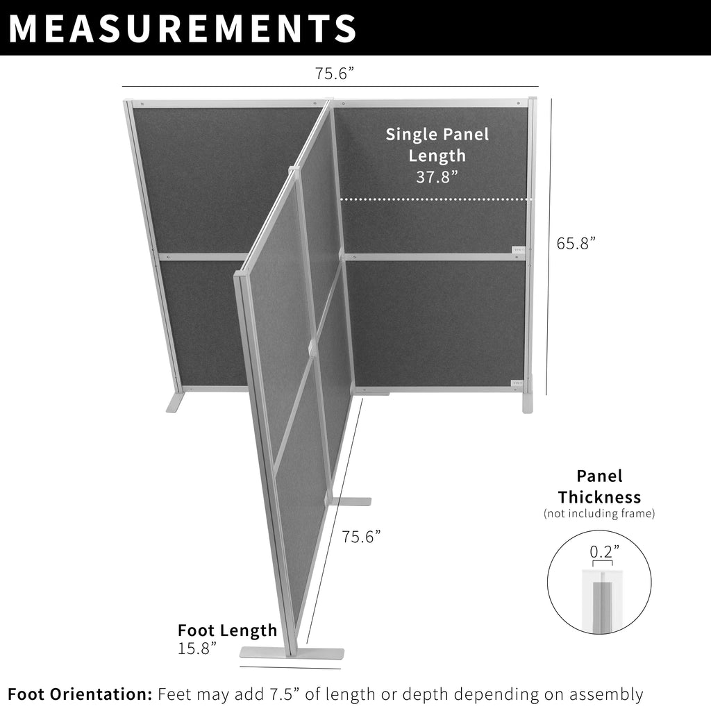 T-Shaped Modular Wall System, 4 PET Panels I244357