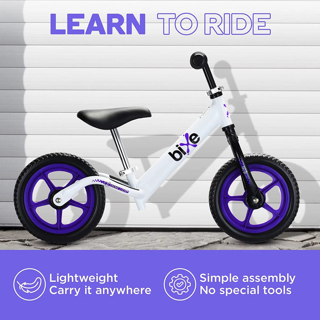 Aluminum Toddler Balance Bike Lightweight 12” No-Pedal Purple D352484