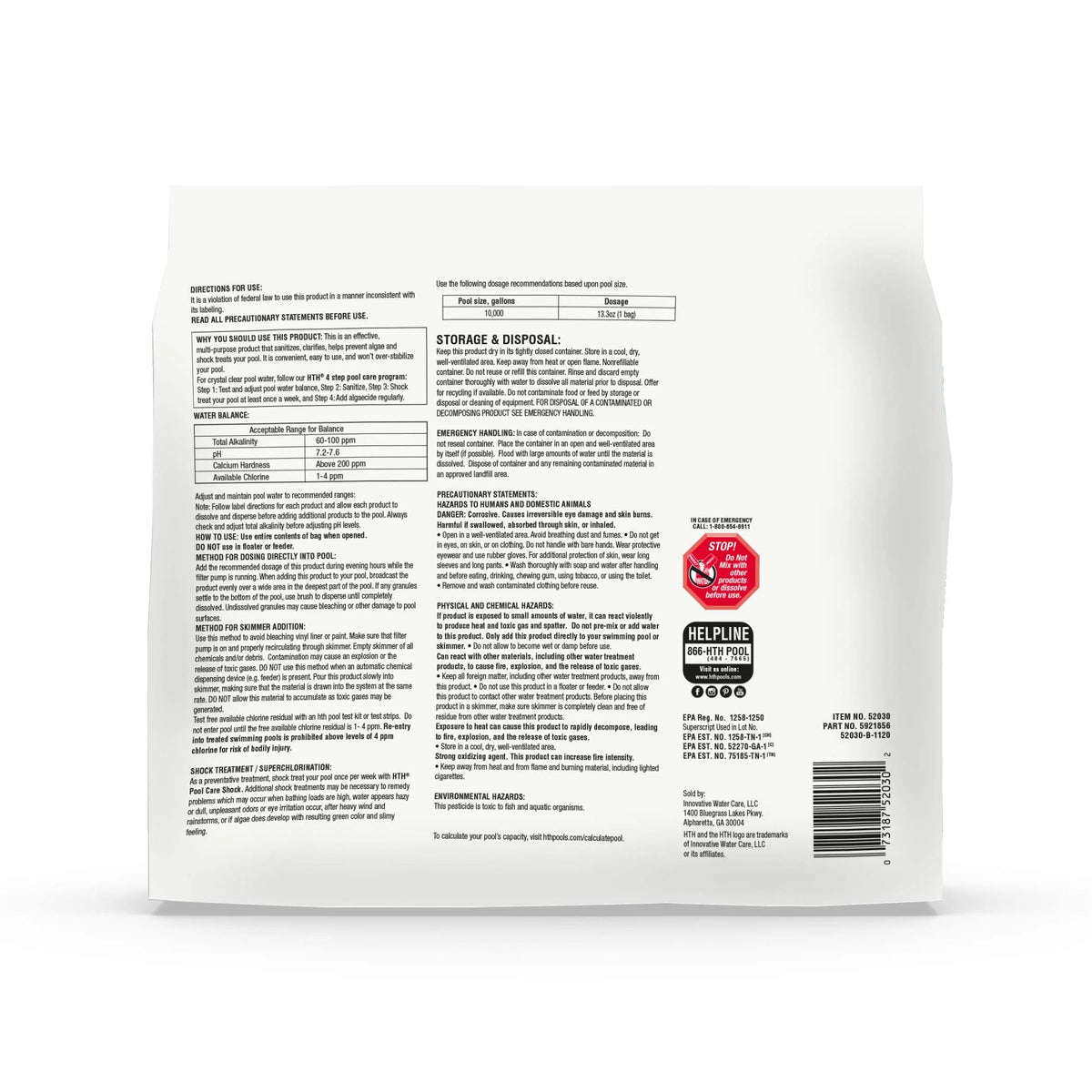 Pool Shock Granules 6 Pack 13.3 oz F8736