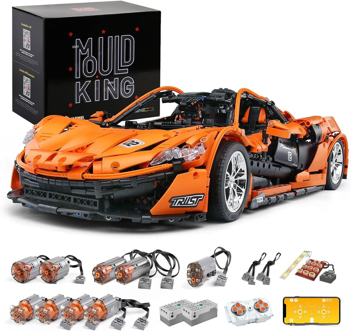 RC Sports Car Building Kit, 3228 Pieces 1:8 Scale T4396