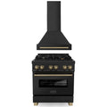30 In. Dual Fuel Range and Range Hood in Black Stainless Steel W95347