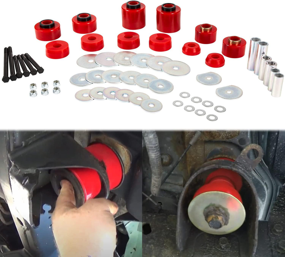 Red Polyurethane Body Mount Bushing Set Kit for Ford F150 F250 F350 G39108