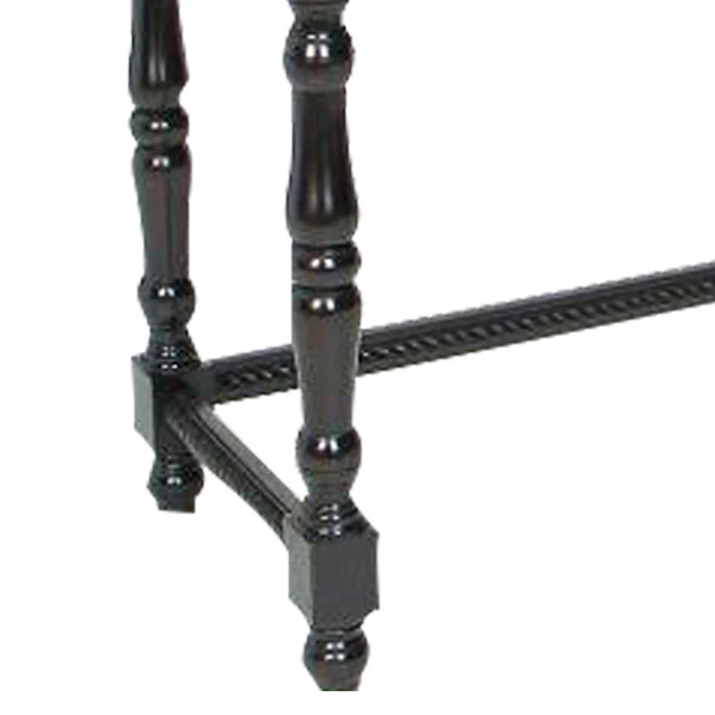 Black Wooden Console Table with Turned Legs V625