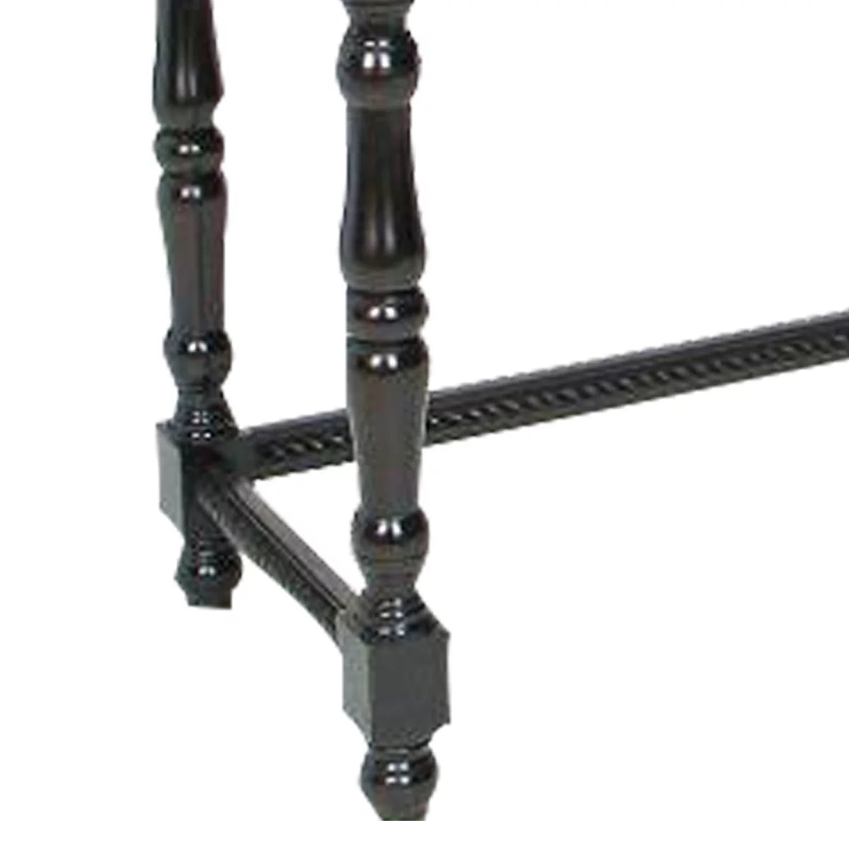 Black Wooden Console Table with Turned Legs V625