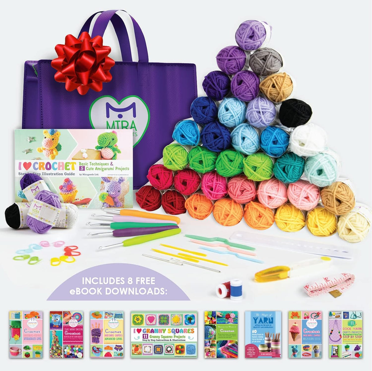 40 Colorful Acrylic Yarn Kit with 875 Yards N8372