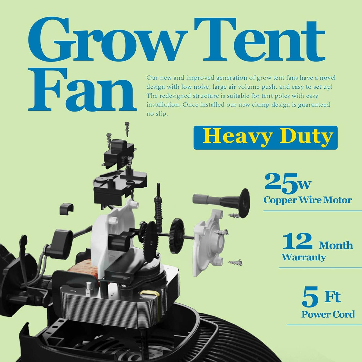 Oscillating 6 inch 2 Speed Clip on Fan V5376