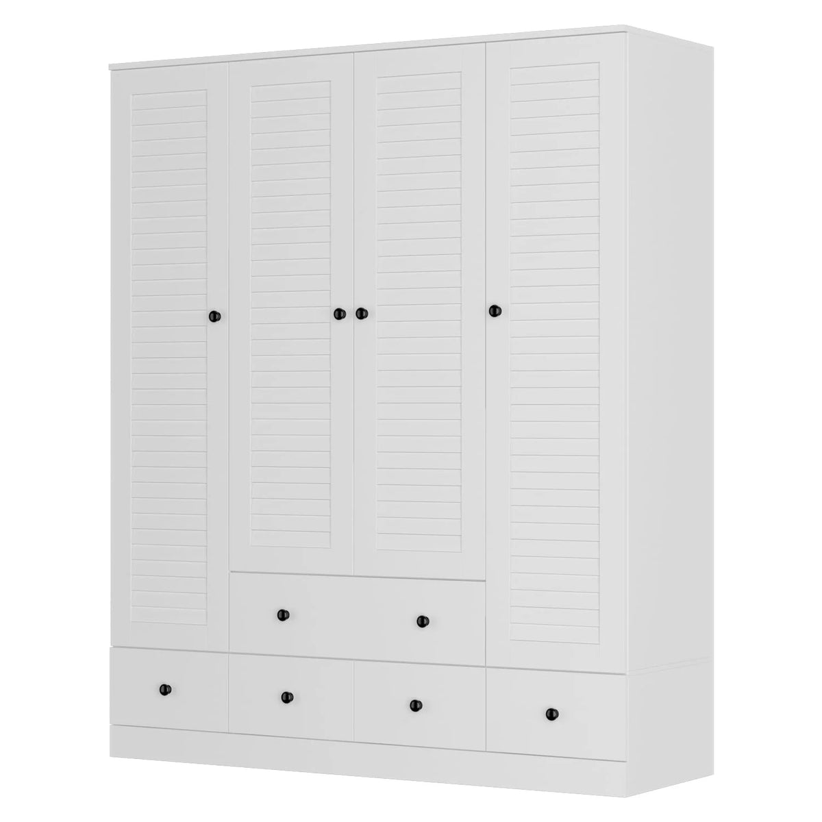 White 4-Door Wood Armoire Q538499
