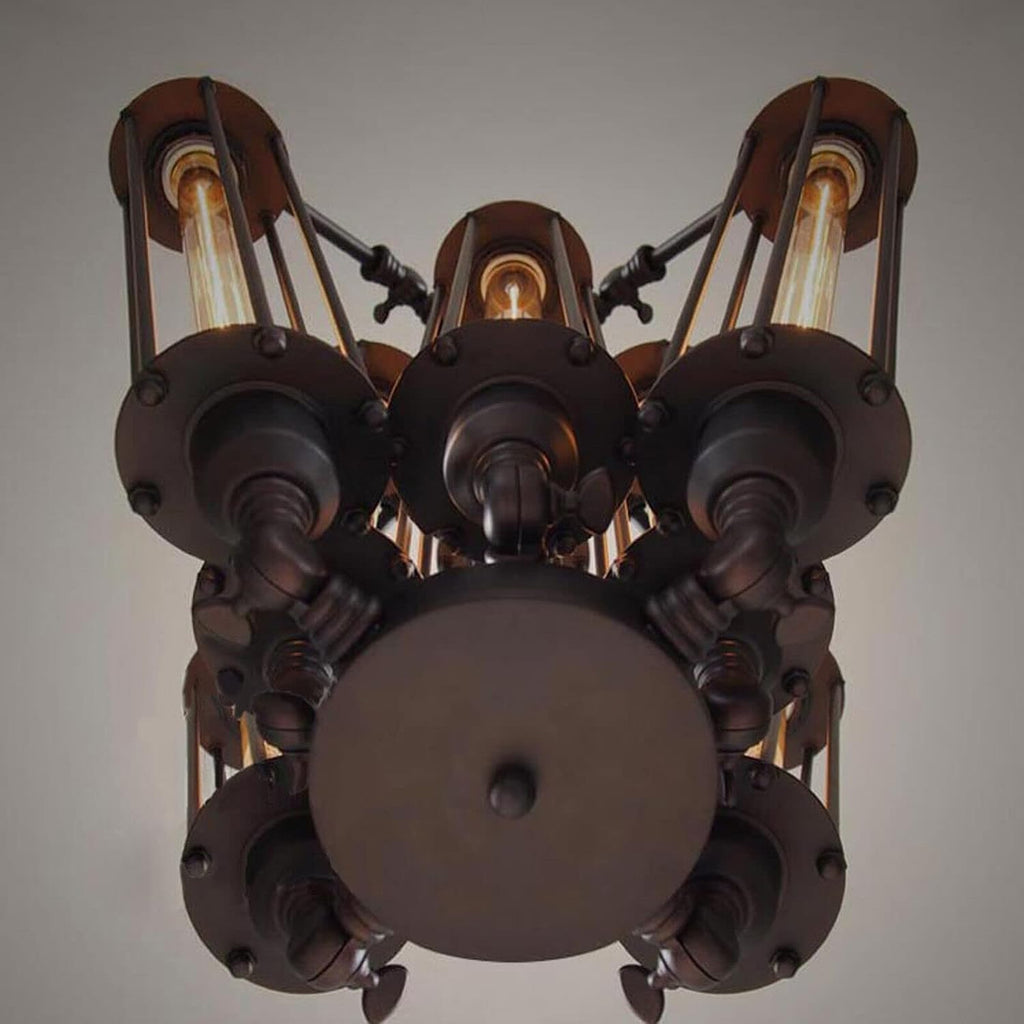 8-Lights Industrial Metal Pendant Chandelier T55550