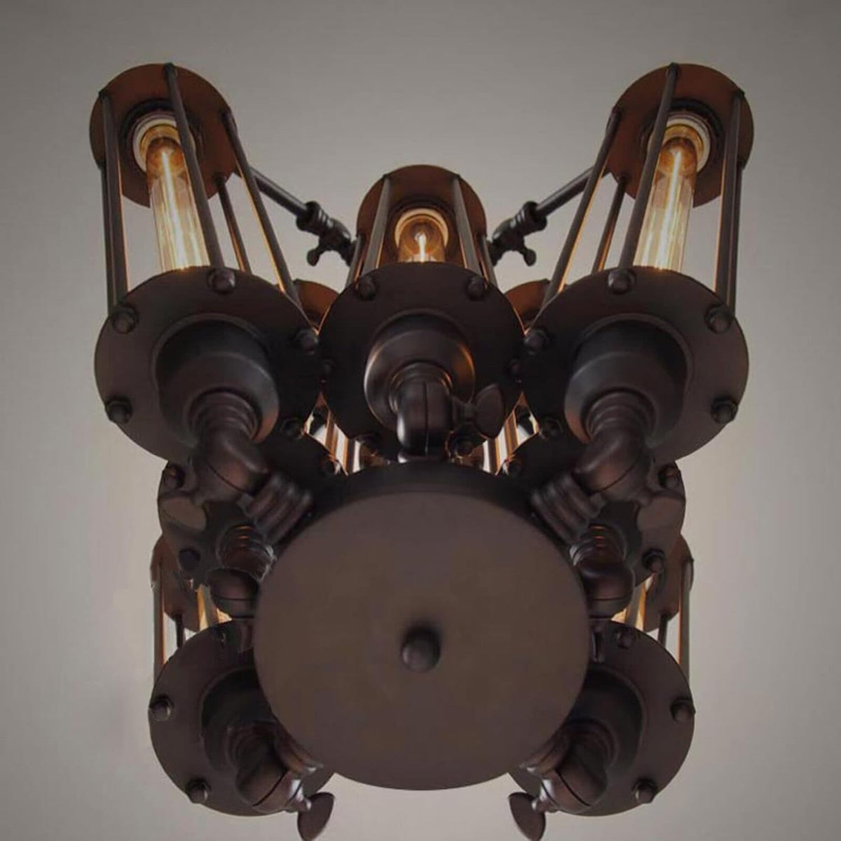 8-Lights Industrial Metal Pendant Chandelier T55550
