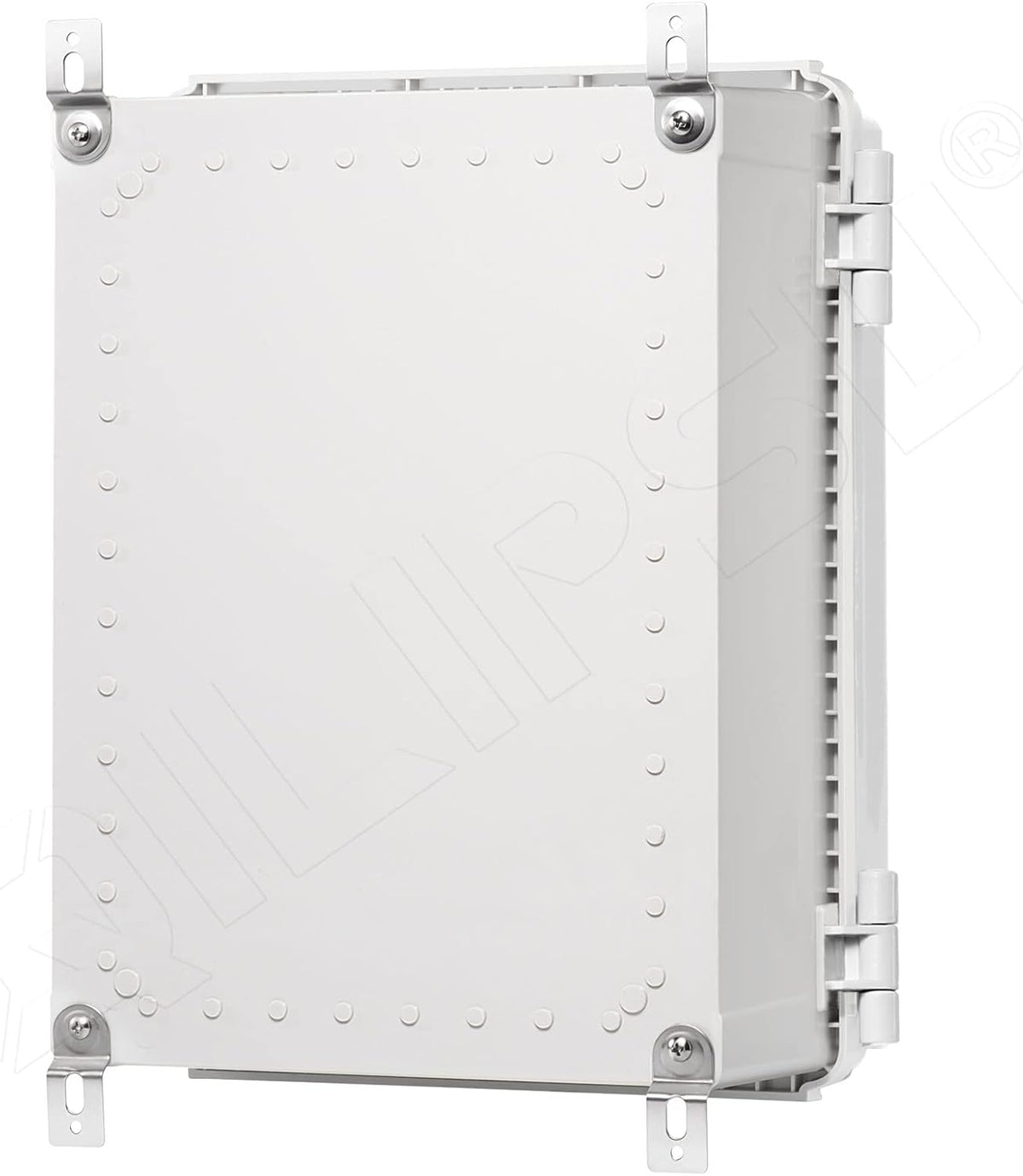 Hinged Cover Stainless Steel Latch Junction Box with Mounting Plate, ABS Plastic IP67 Waterproof Grey T23642