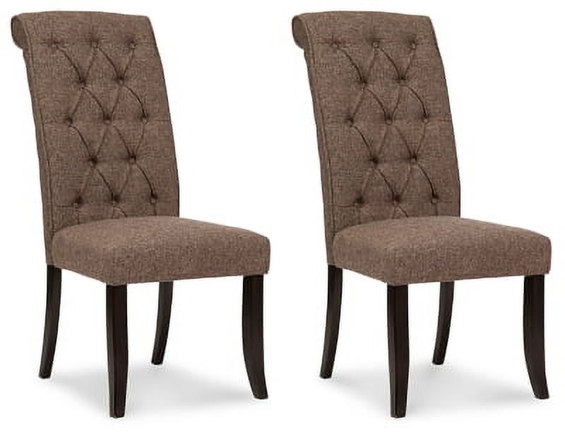 Brownish Gray Tufted Upholstered Armless Dining Chair, Set of 2 W53838