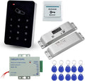 RFID Access Control Keypad 125KHz with DC12V Electric Lock, 3A Power Supply, Exit Button, 10pcs ID Key Cards M182348